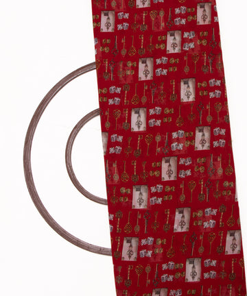 Maroon Colour Object Print Georgette Fabric